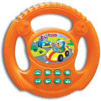 Развивающая игрушка Азбукварик Руль Веселые гонки / 3088 (оранжевый) - 