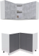 Кухонный гарнитур Интерлиния Мила 12x12 без столешницы (бетон/антрацит) - 