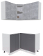 Кухонный гарнитур Интерлиния Мила 12x13 без столешницы (бетон/антрацит) - 