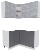 Кухонный гарнитур Интерлиния Мила 12x14 без столешницы (бетон/антрацит) - 