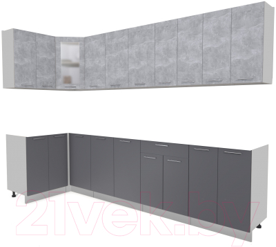 Кухонный гарнитур Интерлиния Мила 12x30 без столешницы
