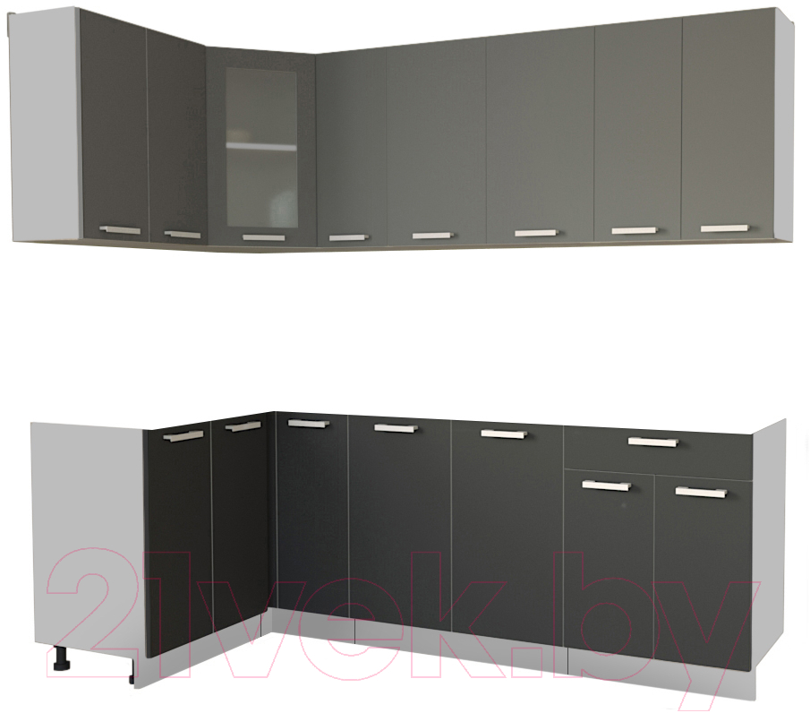 Готовая кухня Интерлиния Мила 12x23 без столешницы