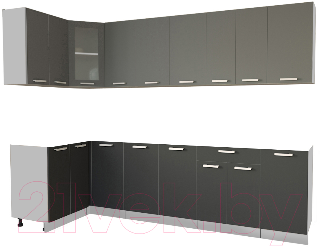 Готовая кухня Интерлиния Мила 12x28 без столешницы