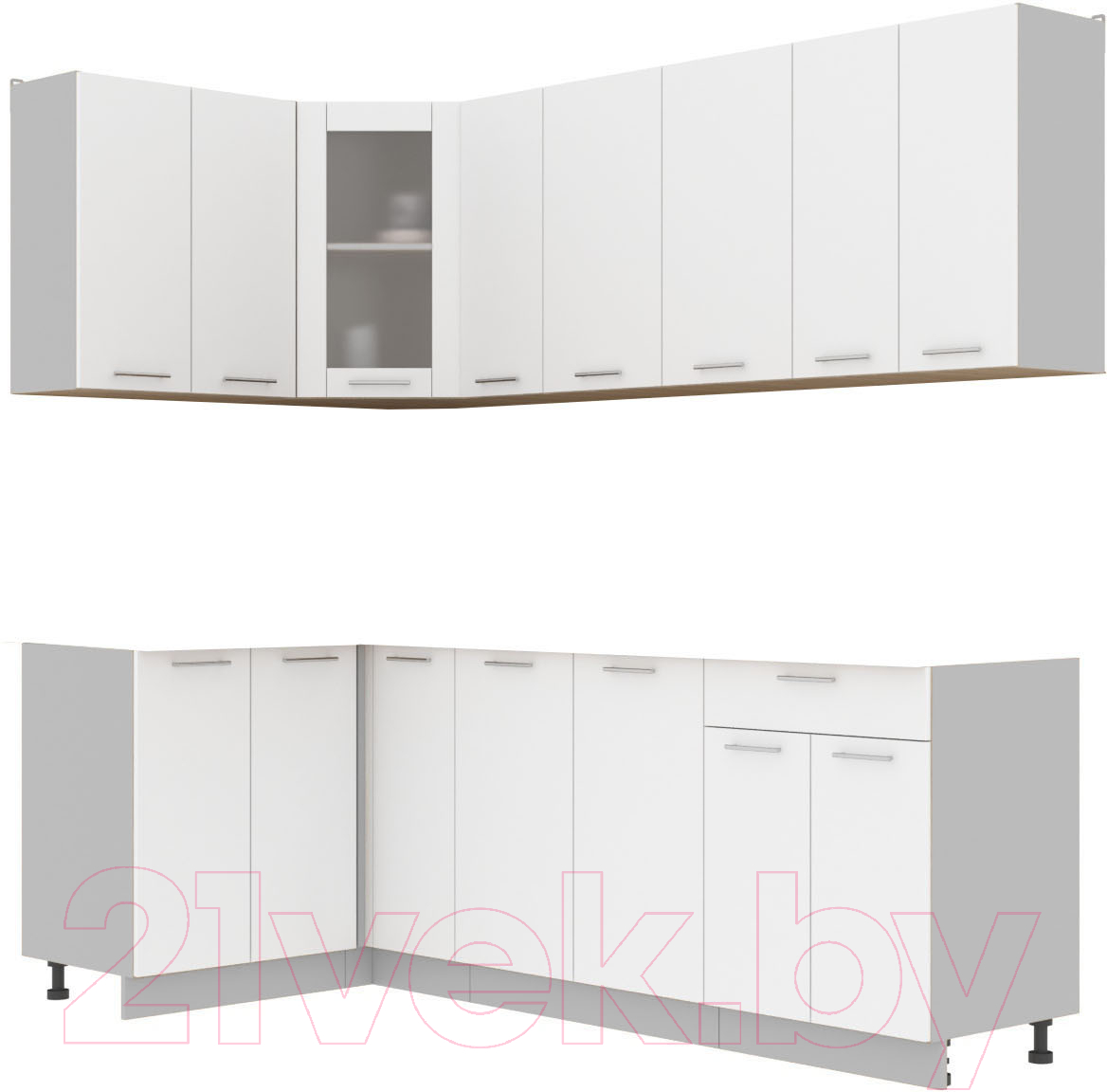 Кухонный гарнитур Интерлиния Мила 12x23 без столешницы