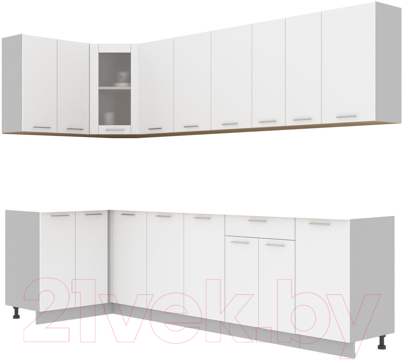 Кухонный гарнитур Интерлиния Мила 12x28 без столешницы