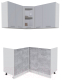 Кухонный гарнитур Интерлиния Мила 12x13 без столешницы (серебристый/бетон) - 