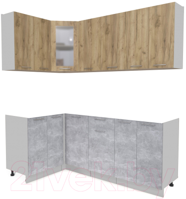 Кухонный гарнитур Интерлиния Мила 12x20 без столешницы