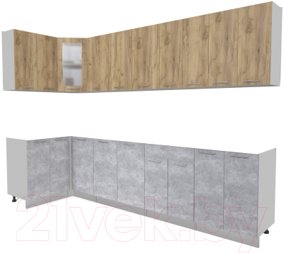 Кухонный гарнитур Интерлиния Мила 12x30 без столешницы