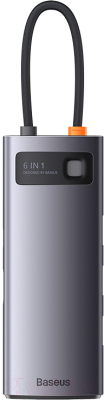 USB-хаб Baseus Metal Gleam Series 6-in-1 / WKWG030013 (серый)