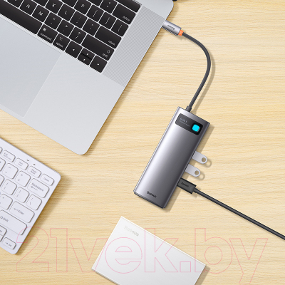 USB-хаб Baseus Metal Gleam Series 6-in-1 / WKWG030013 (серый)