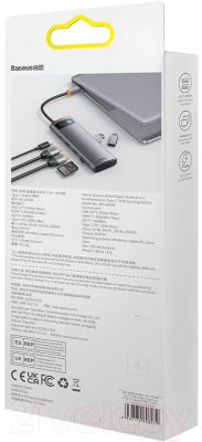 USB-хаб Baseus Metal Gleam Series 8-in-1 / WKWG050113 (серый)