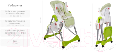 Изображение товара Стульчик для кормления Sweet Baby Royal Classic (салатовый)