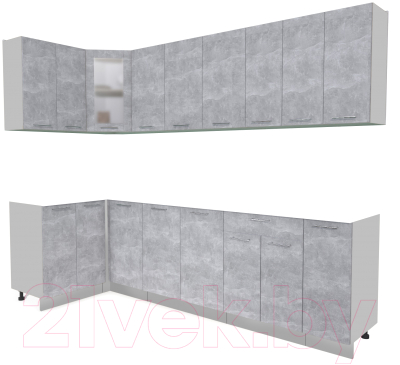 Кухонный гарнитур Интерлиния Мила 12x27 без столешницы