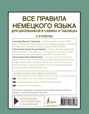 Учебное пособие АСТ Все правила немецк. языка для школьников в схемах и табл.5-9 кл (Антонов М., Компаниец И., Компаниец Л.)