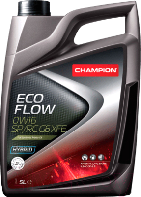 Моторное масло Champion Eco Flow 0W16 SP/RC G6 XFE / 1047246 (5л)