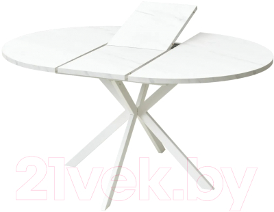 Обеденный стол M-City Вега D110 раскладной / 464M04505 (мрамор леванто/белый)