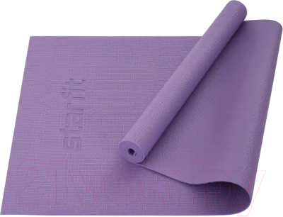 Коврик для йоги и фитнеса Starfit FM-101 PVC (183x61x0.3см, фиолетовый пастель)
