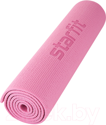 Коврик для йоги и фитнеса Starfit FM-101 PVC (183x61x0.8см, розовый пастель)