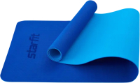 Коврик для йоги и фитнеса Starfit FM-201 TPE (183x61x0.4см, темно-синий/синий) - 