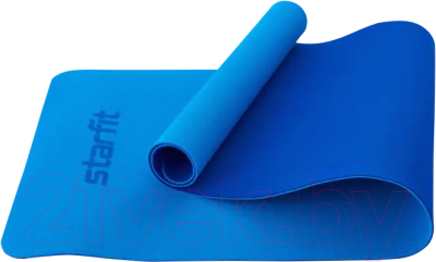 Коврик для йоги и фитнеса Starfit FM-201 TPE (183x61x0.6см, синий/темно-синий)