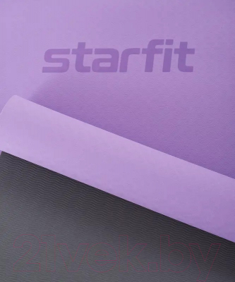 Коврик для йоги и фитнеса Starfit FM-201 TPE (183x61x0.6см, фиолетовый пастель/серый)
