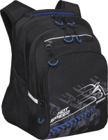 Школьный рюкзак Grizzly RB-350-3 (черный/синий) - 
