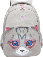 Школьный рюкзак Grizzly RG-360-7 (светло-серый) - 