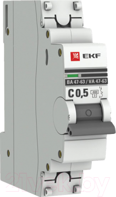 Выключатель автоматический EKF ВА 47-63 1P 0.5А (C) 4.5kA PROxima / mcb4763-1-0.5C-pro