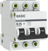 Выключатель автоматический EKF Basic 3P 25А (B) 4,5кА ВА 47-29 / mcb4729-3-25-B - 