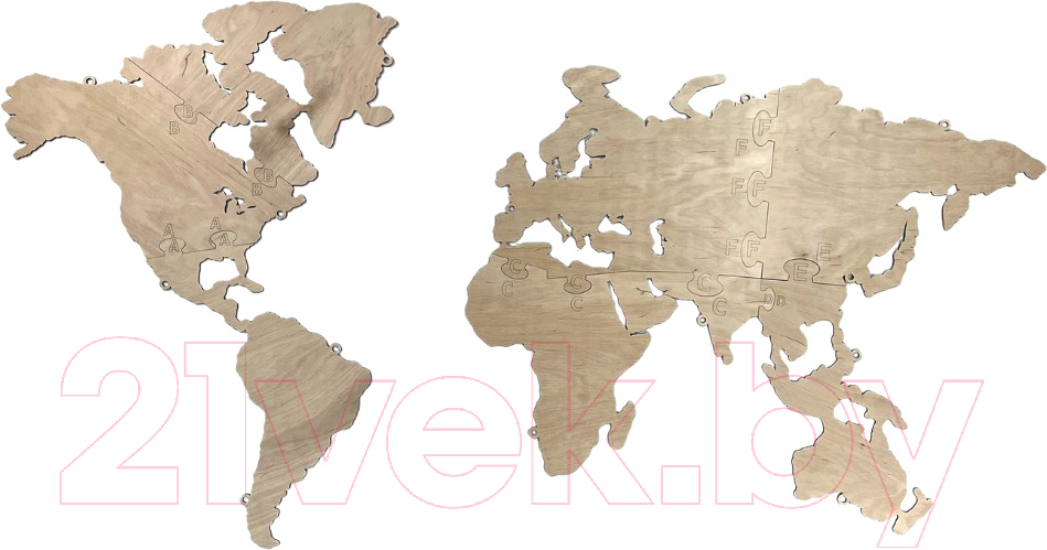 Подложка для декора настенного Woodary Для карты мира XL / 3240