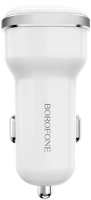 Адаптер питания автомобильный Borofone BZ13 (белый) - 