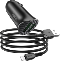 

Зарядное устройство автомобильное Hoco, Z39 + кабель Lightning