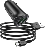 

Зарядное устройство автомобильное Hoco, Z39 + кабель Type-C