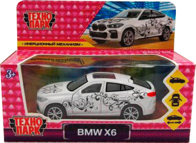 Автомобиль игрушечный Технопарк BMW X6 / X6-12GRL-WH