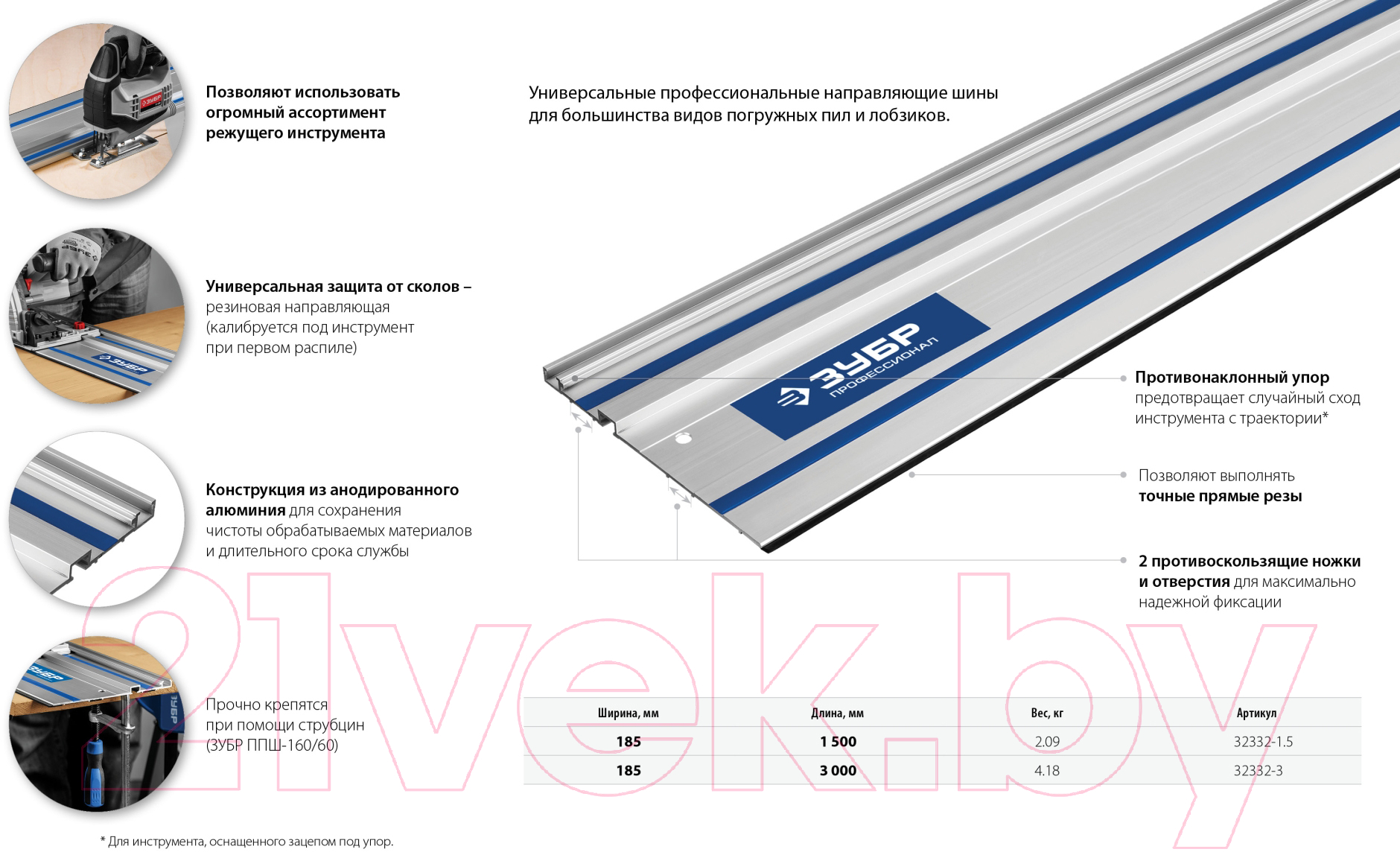 Направляющая шина Зубр ППШ-300 / 32332-3