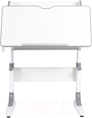 Парта+стул Anatomica Study-80 Lux Lux 01 с надстройкой и ящиком (белый/серый/серый)
