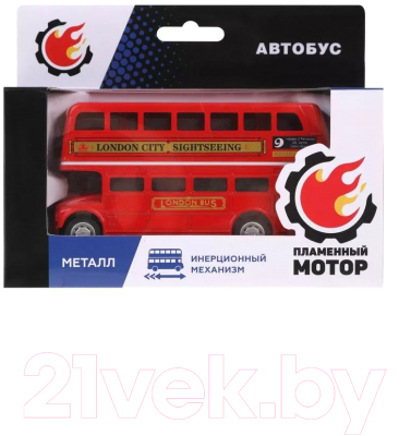 Автобус игрушечный Пламенный мотор Лондонский двухэтажный / 870829
