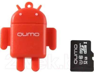 Карта памяти Qumo MicroSD 32GB CL 10 + USB картридер Fundroid / Q24725