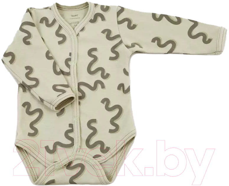 Боди для малышей Rant Hugs And Kisses С длинным рукавом / 6473/2-74 (Pattern Green, р.74)