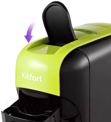 Капсульная кофеварка Kitfort KT-7105-2 3 в 1 (черно-салатовый)