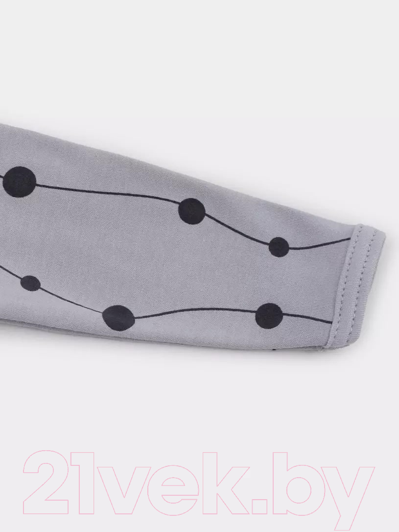 Боди для малышей Rant Hugs And Kisses С длинным рукавом / 6473-74 (Pattern Grey, р.74) — фото 3