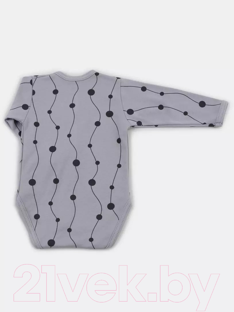 Боди для малышей Rant Hugs And Kisses С длинным рукавом / 6473-74 (Pattern Grey, р.74) — фото 4