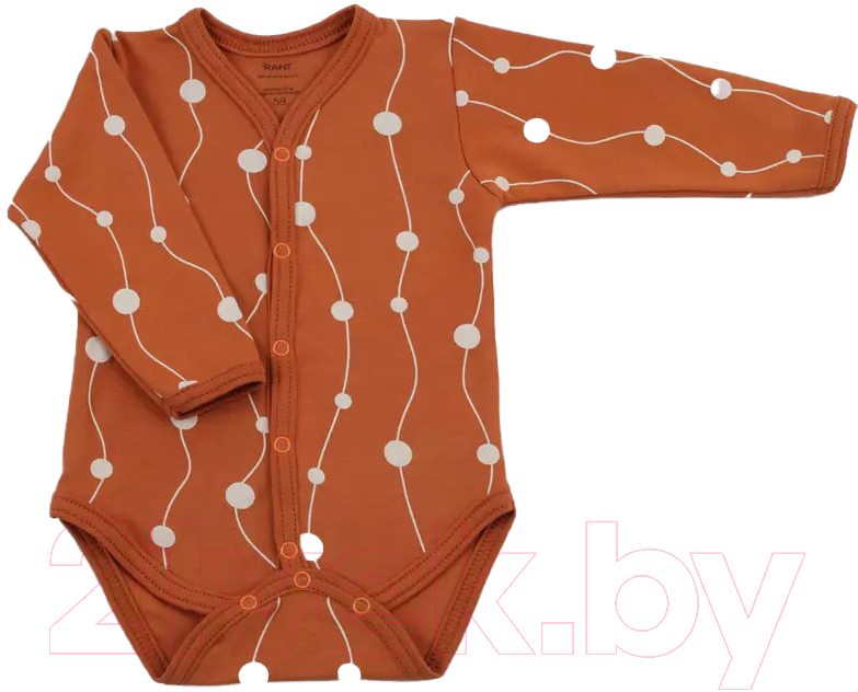 Боди для малышей Rant Hugs And Kisses С длинным рукавом / 6473/1-68 (Pattern Brown, р.68)