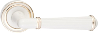 Ручка дверная Ренц Новара / INDH 625-16 MSW/GP (матовый супер белый/латунь блестящая) - 