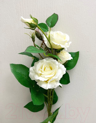 Искусственное растение Артфлора Роза шелковый цветок / 110046 (белый)