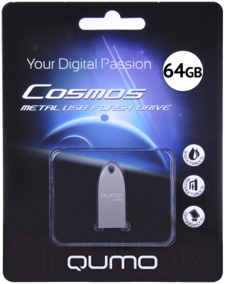 Usb flash накопитель Qumo Cosmos Silver 2.0 64GB QM64GUD-Cos / Q31671