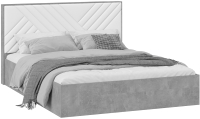 Двуспальная кровать ТриЯ Хилтон универсальная тип 1 с ПМ 160x200 (ателье светлый/белый) - 