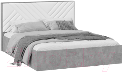 Двуспальная кровать ТриЯ Хилтон универсальная тип 1 с ПМ 160x200 (ателье светлый/белый)