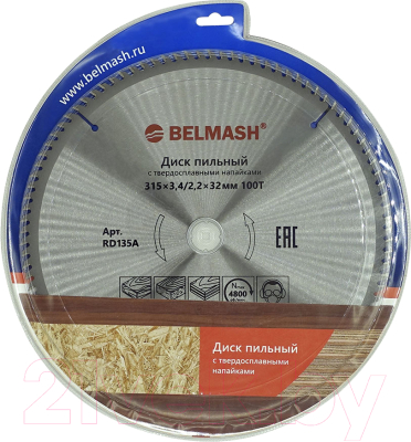 Изображение товара Пильный диск БЕЛМАШ 315x3.2/2.2x32/30 100T / RD135A