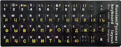 Наклейки для клавиатуры Gembird Jet Stiker 2 (черный)